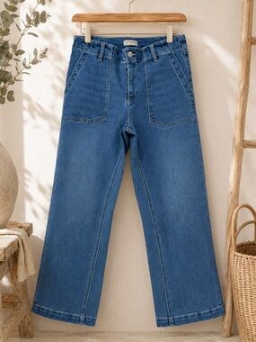 ✨ 78 & Sunny Jeans Medium Blue Wash Scenic Route Slim Cropped Size 8 ✨